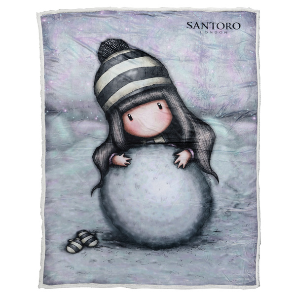 SANTORO GORJUSS 5033 ΚΟΥΒΕΡΤΑ FLEECE SHERPA 160X220 THE SNOW GIRL ΓΚΡΙ