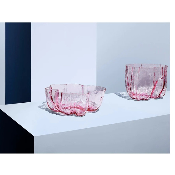 Crackle Bowl Pink 110mm Kosta Boda