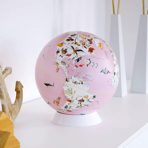 Children's globe 25cm pink white Wildlife World Enform