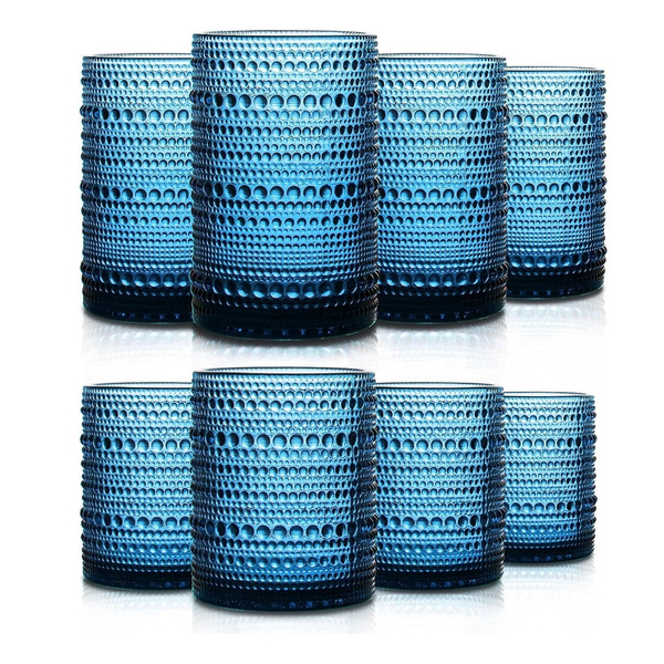 Σετ 12τμχ ποτήρι νερού ουίσκι drops blue