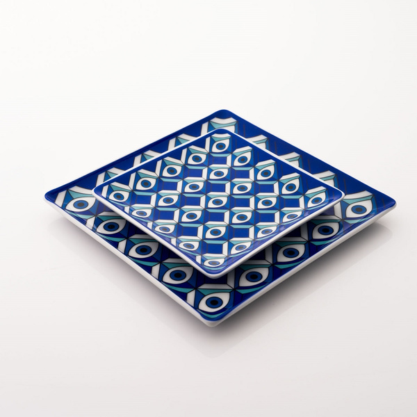True Blue Eyeconic Tray 17x17cm πορσελάνη