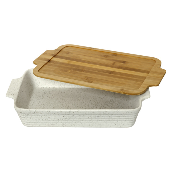 Bakeware Senso stoneware 44x27x8cm με καπάκι bamboo