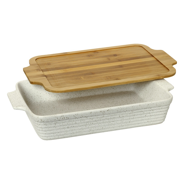 Bakeware Senso stoneware 44x27x8cm με καπάκι bamboo