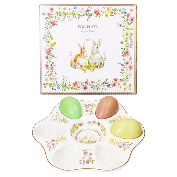 Αυγοθήκη πορσελάνινη 6 θέσεων Happy  Easter 21cm