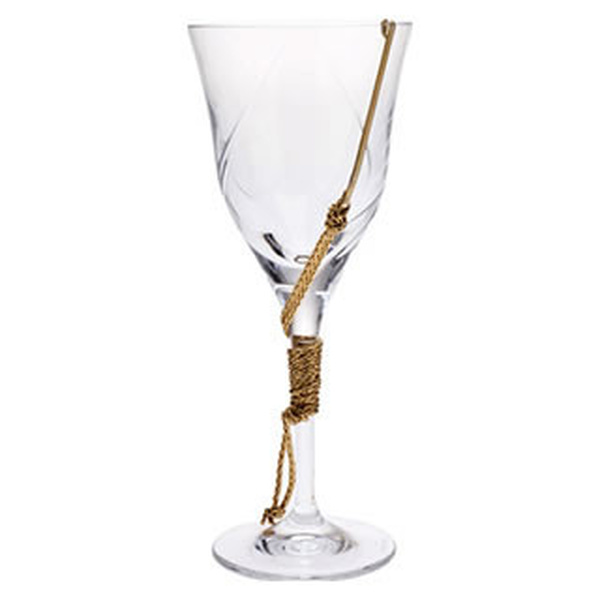 Ποτήρι κρασιού κρυστάλλινο με επίχρυση βέργα