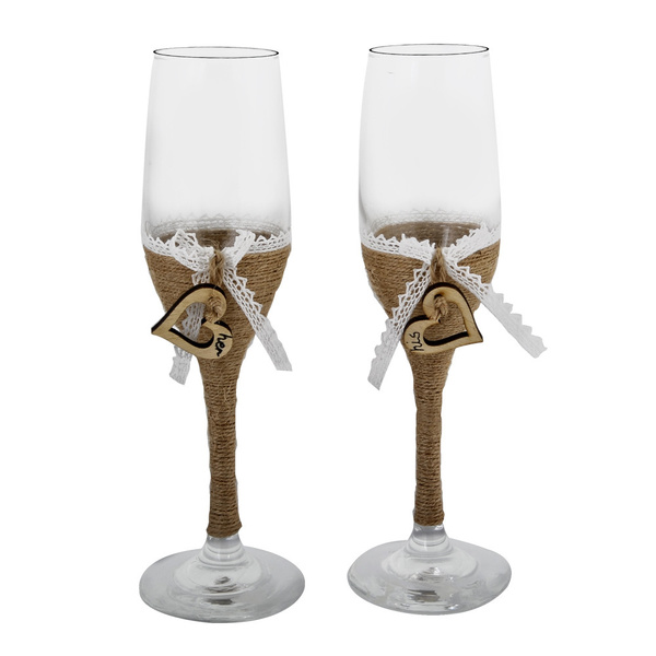 Σετ 2 ποτήρι σαμπάνιας Groom & Bride