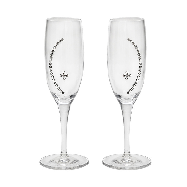Σετ 2 ποτήρια σαμπάνιας με Swarovski