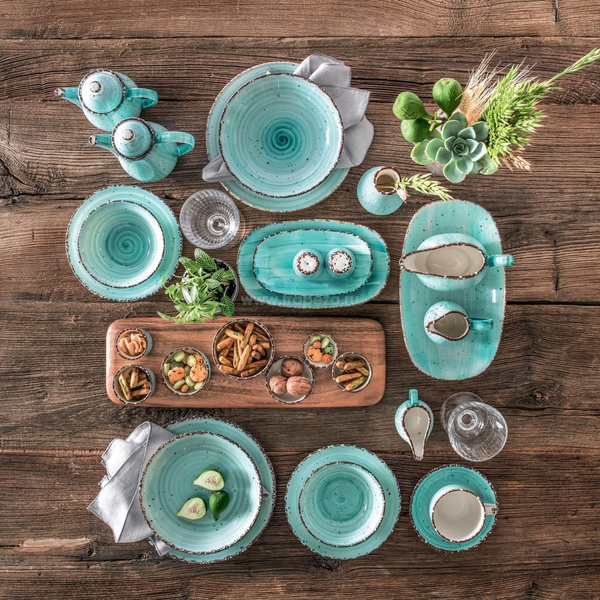 Σετ 18τμχ πιάτα Turquoise Avanos