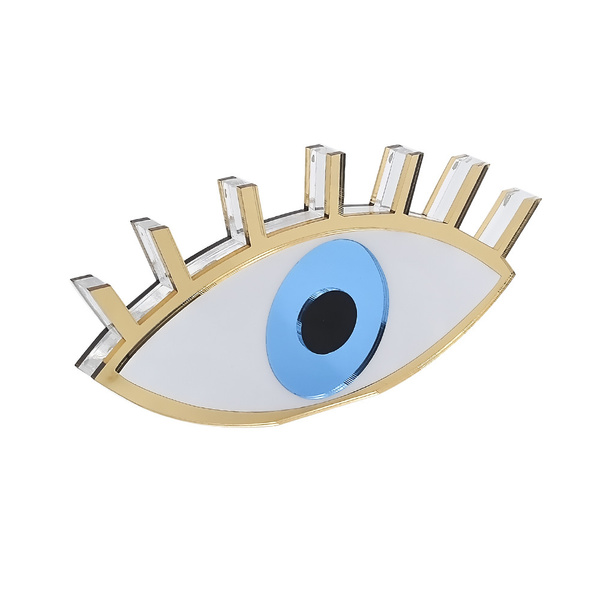 Μάτι πλέξι με βλεφαρίδες γαλάζιο