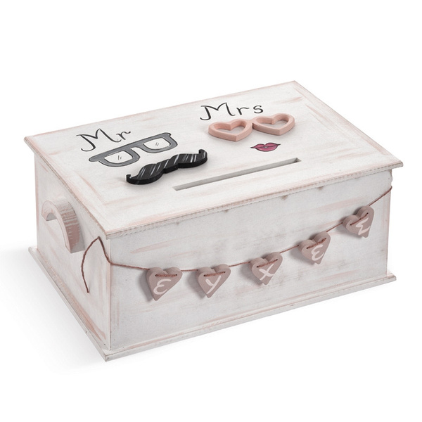 Ξύλινο κουτί ευχών Mr & Mrs
