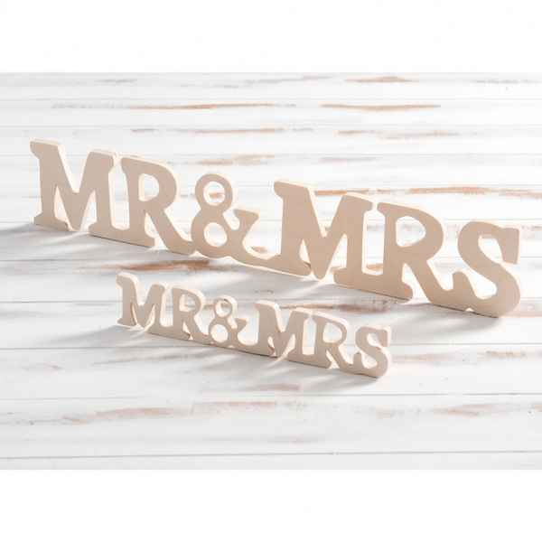 Ξύλινο Διακοσμητικό Mr & Mrs μεγάλο