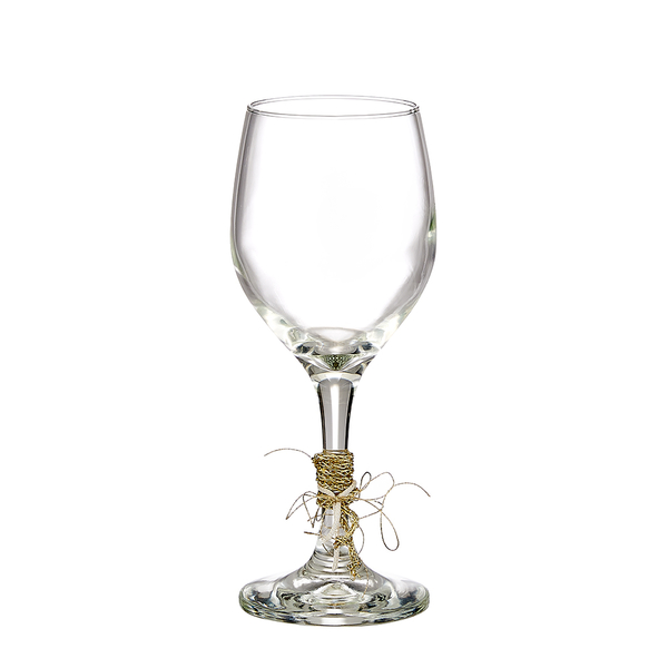 Ποτήρι κρυστάλλινο με χρυσή & ασημένια διακόσμηση