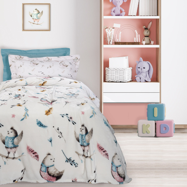DAS KIDS ΚΟΥΒΕΡΤΑ FLEECE 160Χ220 4765 NUDE, ΜΕΝΤΑ, ΜΠΕΖ