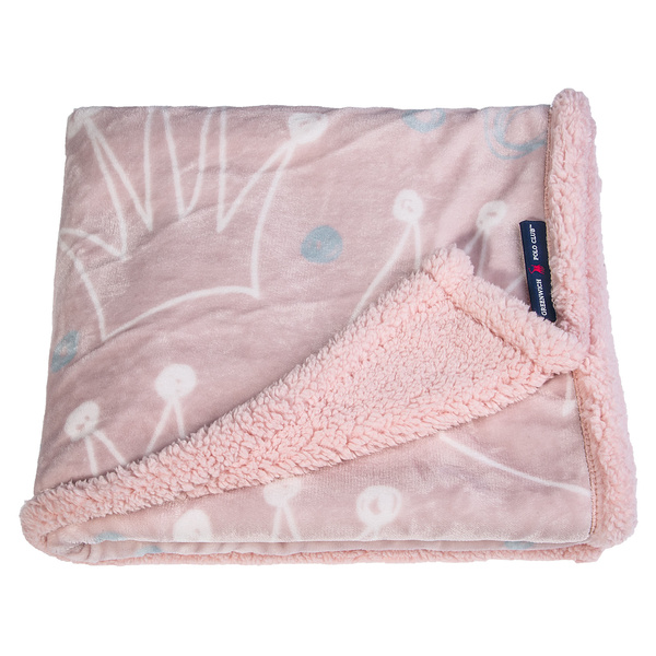 GREENWICH POLO CLUB ΚΟΥΒΕΡΤΑ FLEECE SHERPA 80X110 ΒΑΒΥ 8813 NUDE, ΛΕΥΚΟ