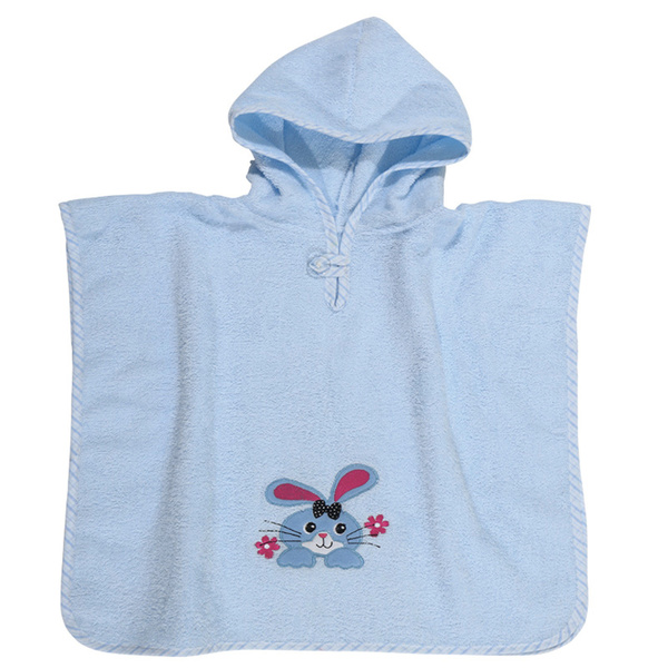 DAS BABY 6540 ΠΟΝΤΣΟ 45Χ90  SMILE EMBROIDERY ΣΙΕΛ