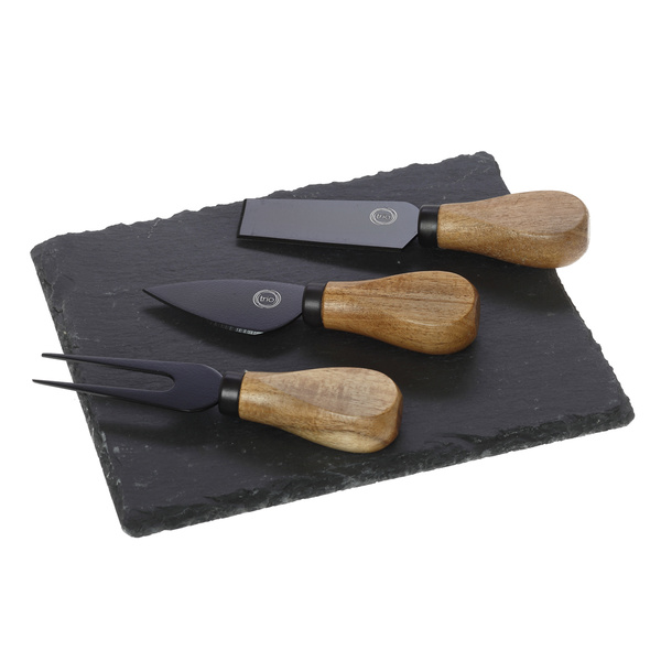 Cheese slate Acacia 4pc book