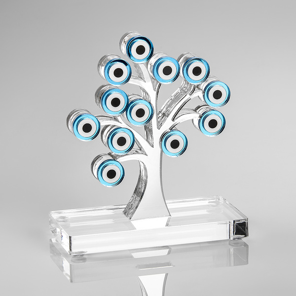 Δέντρο διάφανο πλέξι με γαλάζια μάτια καθρέφτη σε διάφανο πλέξι