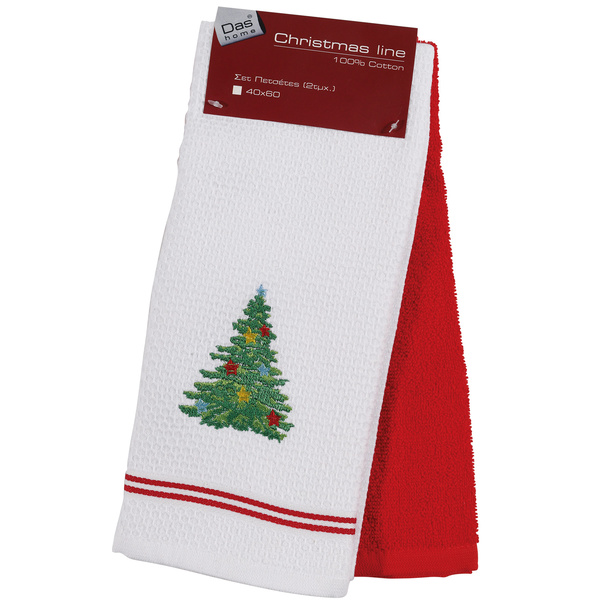 DAS HOME CHRISTMAS ΠΟΤΗΡΟΠΑΝΑ ΣΕΤ 2ΤΜΧ 40X60 0631 ΚΟΚΚΙΝΟ, ΛΕΥΚΟ, ΠΡΑΣΙΝΟ