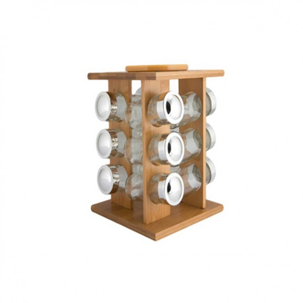 Σταντ μπαχαρικών 12τμχ σε βάση natural bamboo