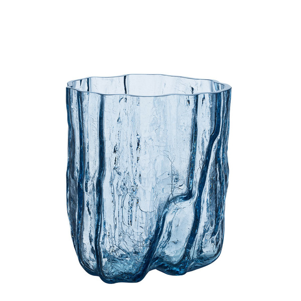 Kosta Boda Crackle Circular Blue Vase Tall