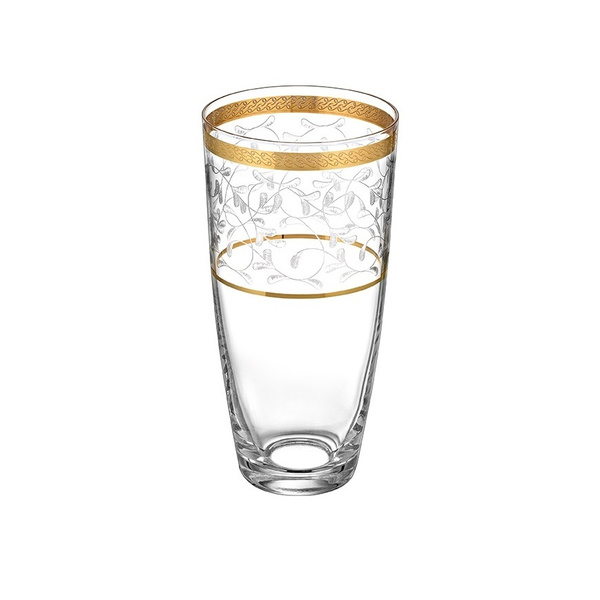 Ποτήρι σωλήνα 350ml Amelie χρυσή ρίγα Βοημίας