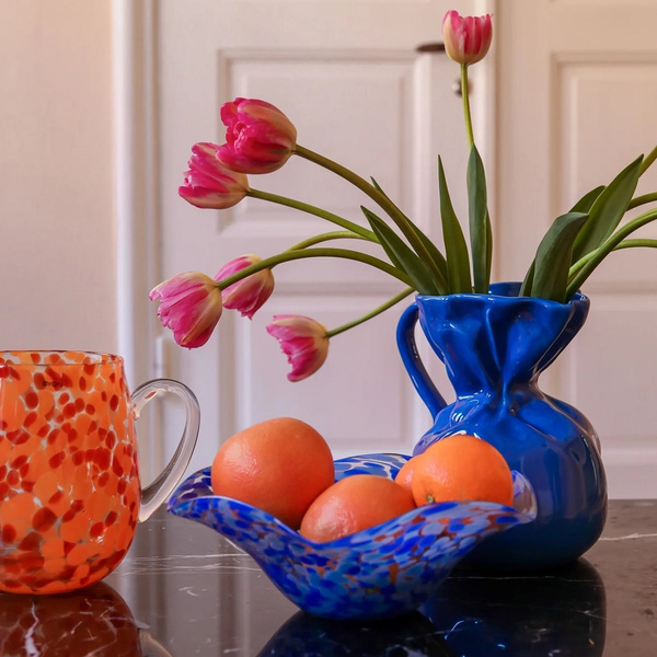 Byon Crumle Blue Κανάτα -Βάζο 26cm πορσελάνη