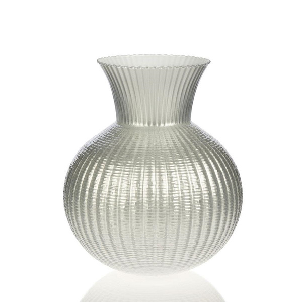 Ophelia Vase 30cm Pearly Grey με λευκή διακόσμηση 30cm Ivv Προσφορά