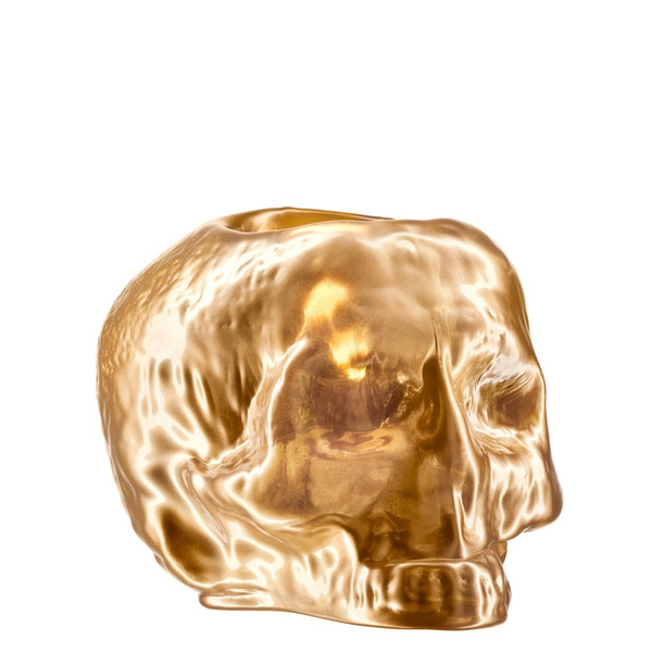 Still  Life Skull votive Gold Kosta Boda