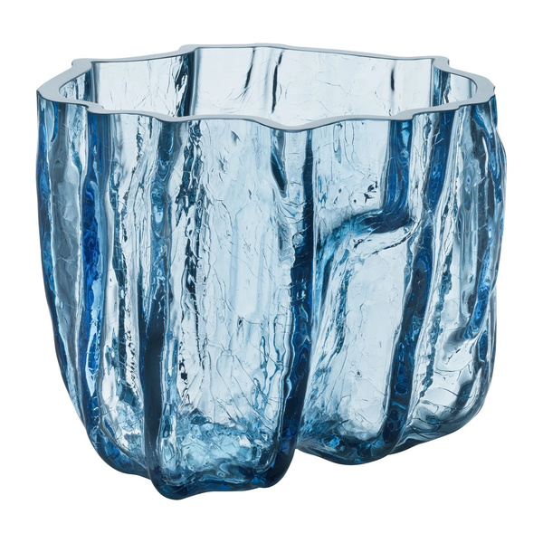 Crackle Vase Blue 175mm Kosta Boda