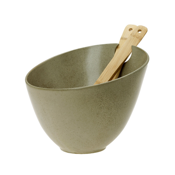 Σαλατιέρα μεγάλη Sandy 24x20cm με ζεύγος σαλάτας Bamboo