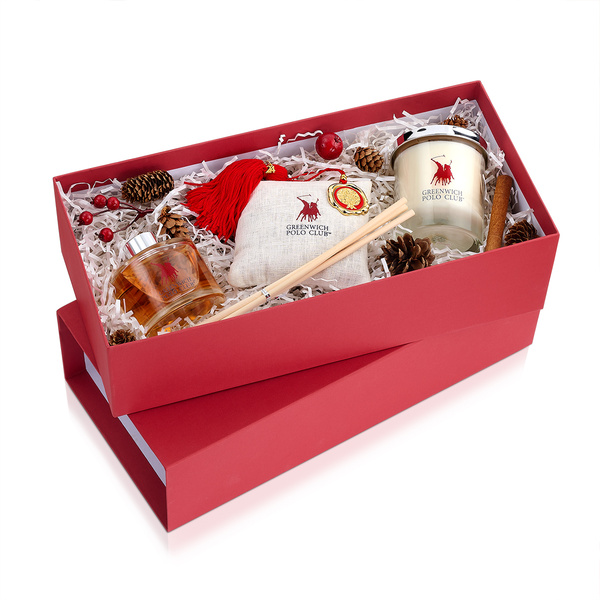 Gift box  με 3 αρωματικά Vanilla και γούρι σε κόκκινο κουτί