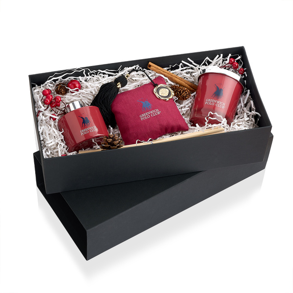 Gift box  με 3 αρωματικά Sandalwood και γούρι σε μαύρο κουτί