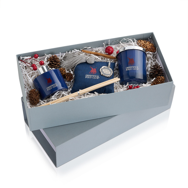 Gift box  με 3 αρωματικά Lavender και γούρι σε γκρι κουτί