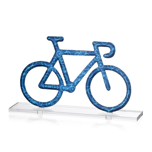 Πολύχρωμο ποδήλατο σε μπλε -γαλάζιες αποχρώσεις από αλουμίνιο σε βάση πλέξι