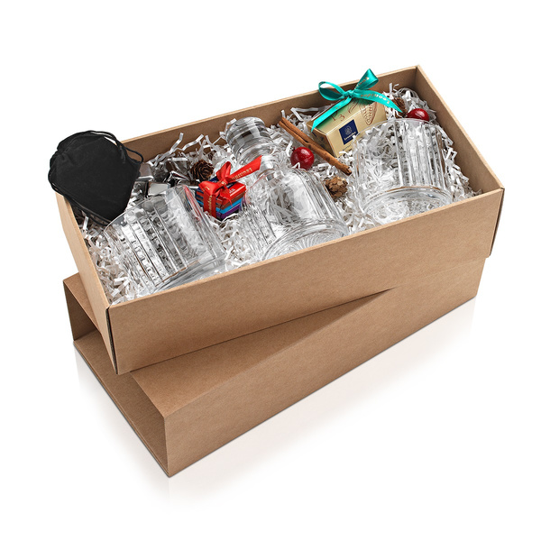 Gift Box με 2 ποτήρια ουίσκι - καράφα -ανοξείδωτα παγάκια & ρόδι από αλουμίνιο