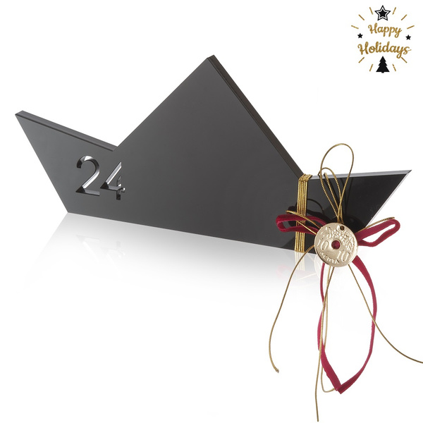 Διακοσμητικο καράβι plexiglass σε μάυρο χρώμα 14cm με χάραξη