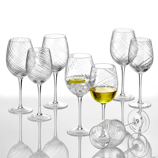 Σετ 12 ποτήρια γυάλινα νερού κρασιού κολονάτα διάφανα Style