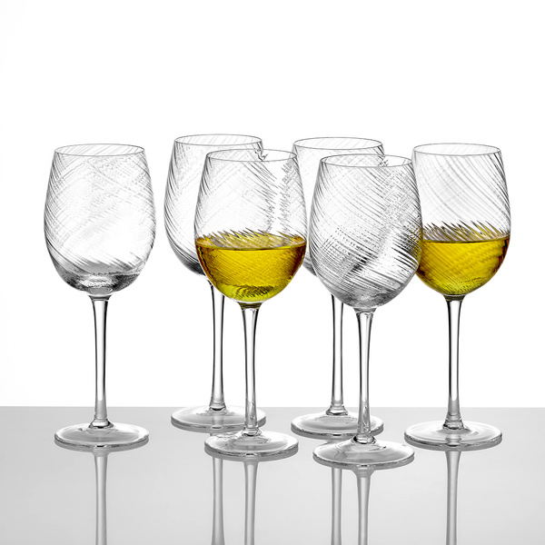 Σετ 6 γυάλινα ποτήρια κρασιού διάφανα κολονάτα Style 470ml