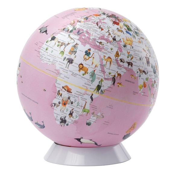 Children's globe 25cm pink white Wildlife World Enform