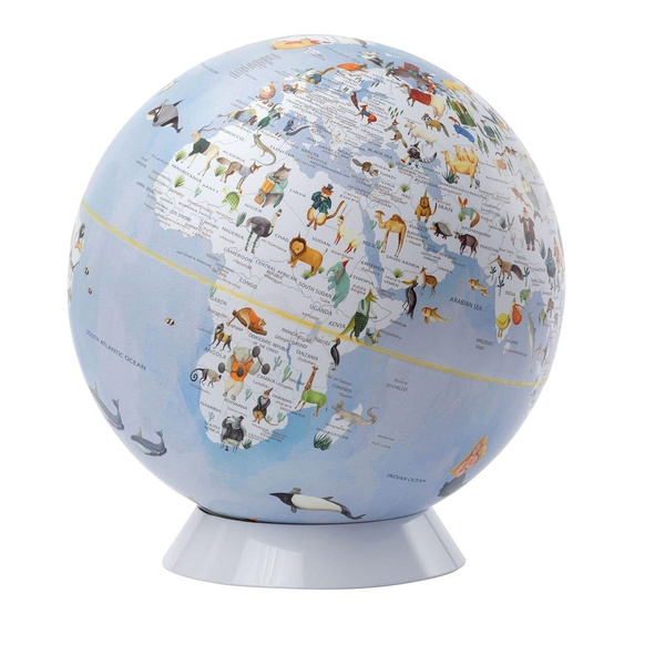 Children's globe 25cm light blue white Wildlife World Enform