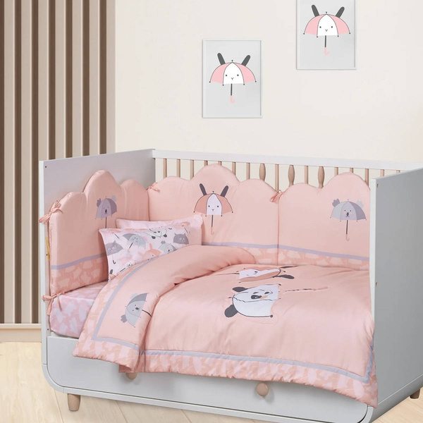 DAS BABY ΚΟΥΒΕΡΛΙ ΚΟΥΝΙΑΣ FUN 4878 ΓΚΡΙ, ΛΕΥΚΟ, ΡΟΖ