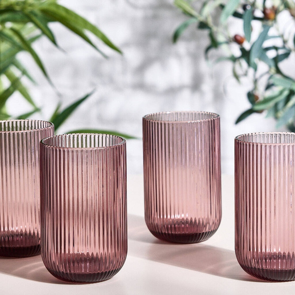 Σετ 6τμχ γυάλινα ποτήρια 41cl Hi Ball Noris purple- pink