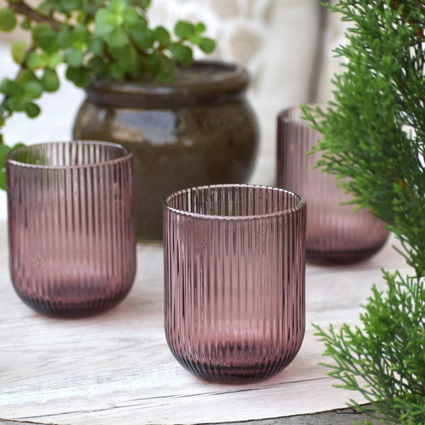 Σετ 6τμχ γυάλινα ποτήρια 26cl ουίσκι purple- pink