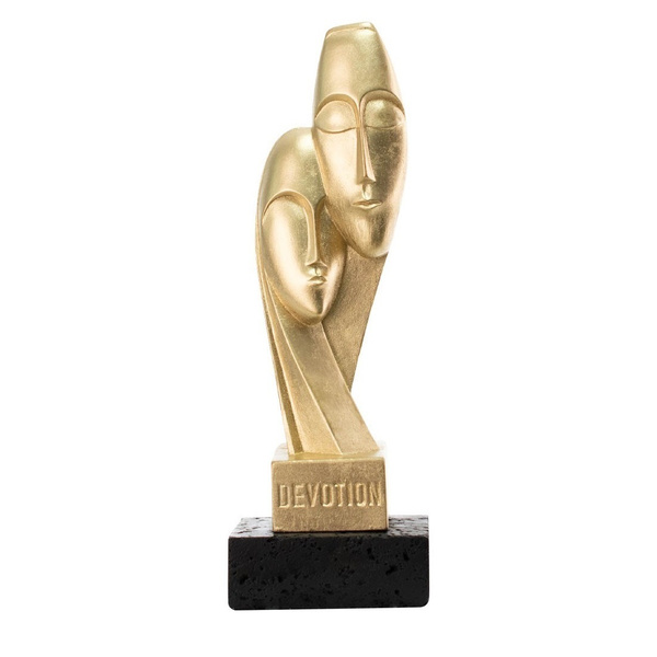 Κυκλαδίτικο ειδώλιο Devotion Gold με βάση από λευκόλιθο 25cm