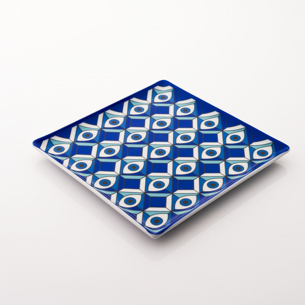 True Blue Eyeconic Tray 17x17cm πορσελάνη