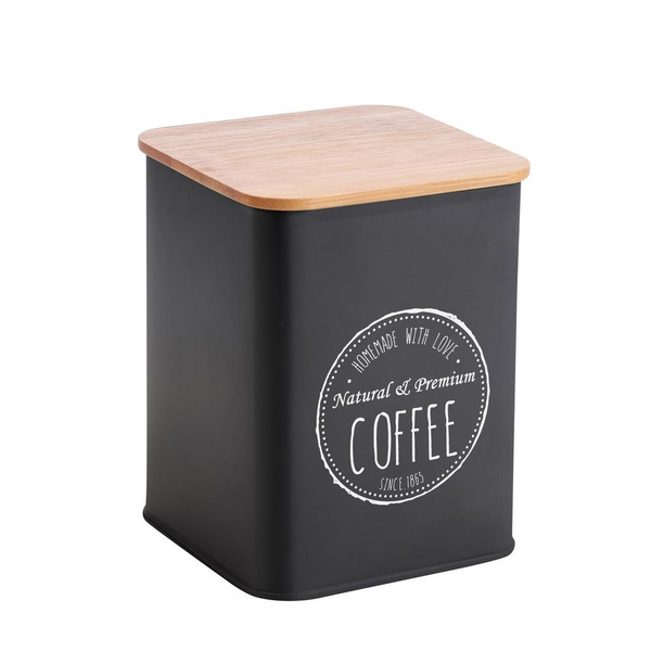 Κουτί αποθήκευσης για καφέ μαύρο Kitchen Trend 13.5cm