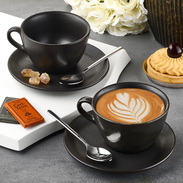 Σετ 6 τεμάχια φλιτζάνια capuccino 290ml Nero matt