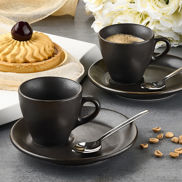 Σετ 6 τεμάχια φλιτζάνια espresso 100ml Nero matt