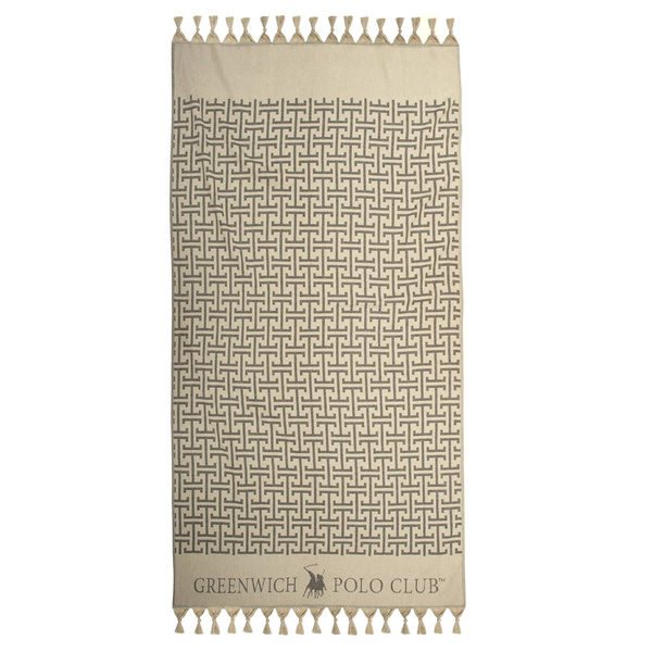 GREENWICH POLO CLUB PAREO FOUTA 90Χ170 4057 BEIGE, BLACK