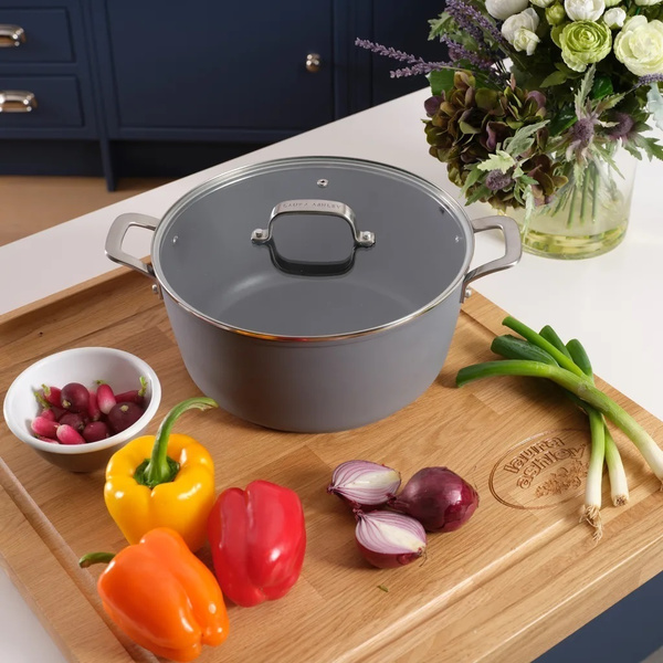 Κατσαρόλα αντικολλητική 28cm με καπάκι Dark Dove Gray Laura Ashley